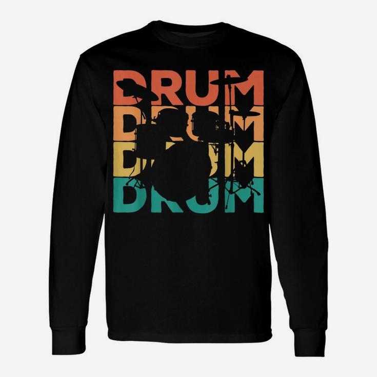 Retro Vintage Drumming Gift For Drummers Unisex Long Sleeve