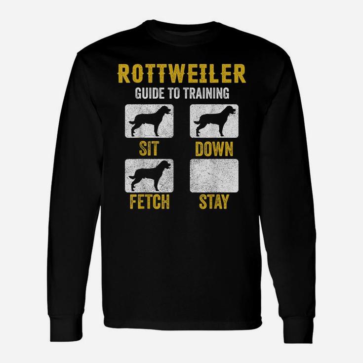 Rottweiler Guide To Training Shirts, Dog Mom Dad Lover Owner Unisex Long Sleeve