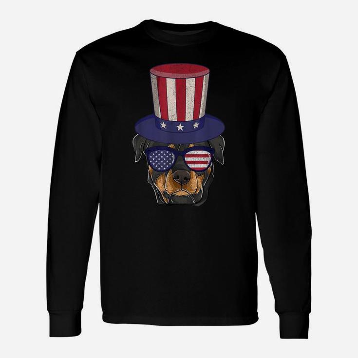 Rottweiler Patriotic Dog Mom & Dad Shirts, 4Th Of July Usa Unisex Long Sleeve