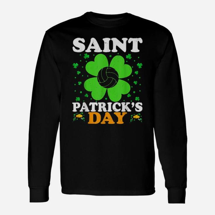 Saint Patrick's Day Irish Shamrock Volleyball Long Sleeve T-Shirt