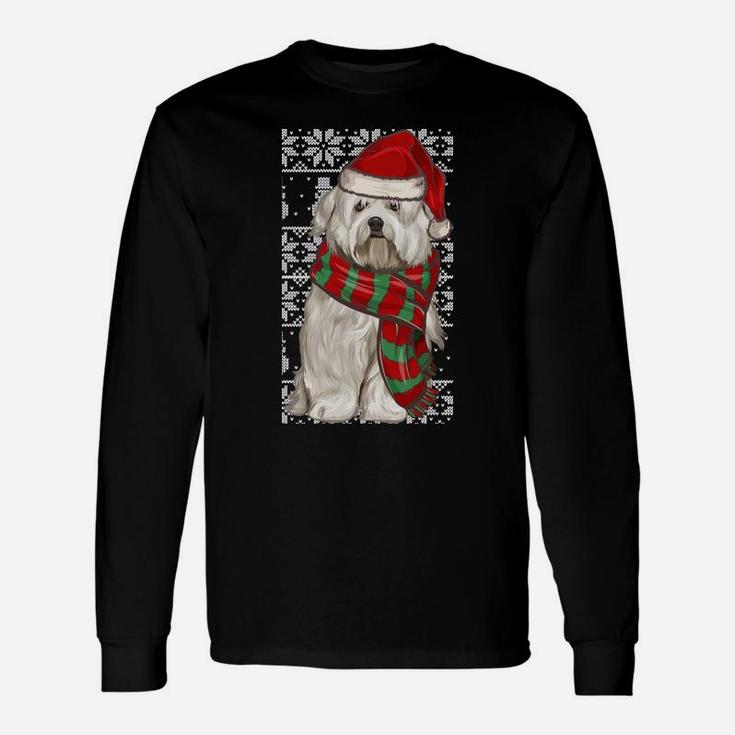 Santa Hat Xmas Coton De Tulear Ugly Christmas Sweatshirt Unisex Long Sleeve