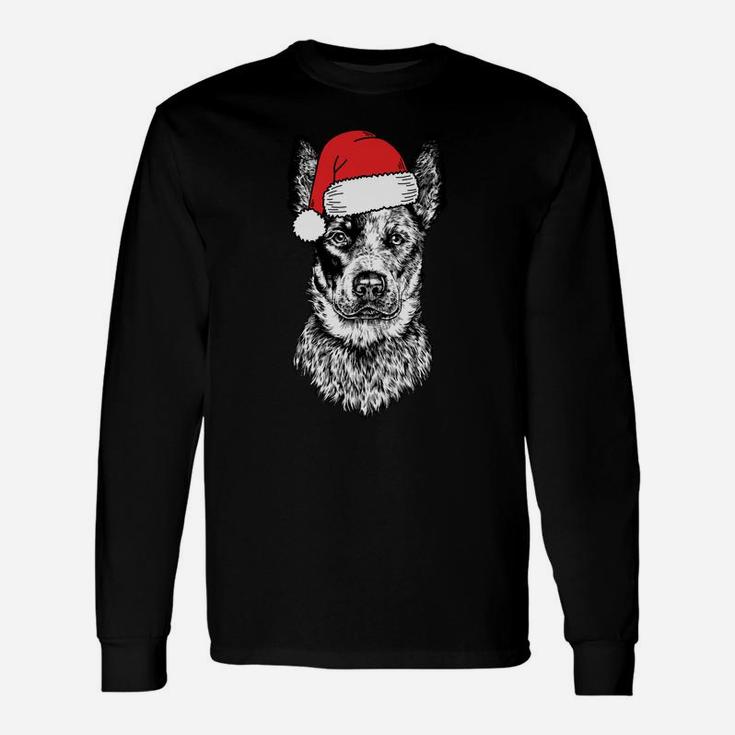 Santa Heeler Australian Cattle Dog Ugly Christmas Sweatshirt Unisex Long Sleeve
