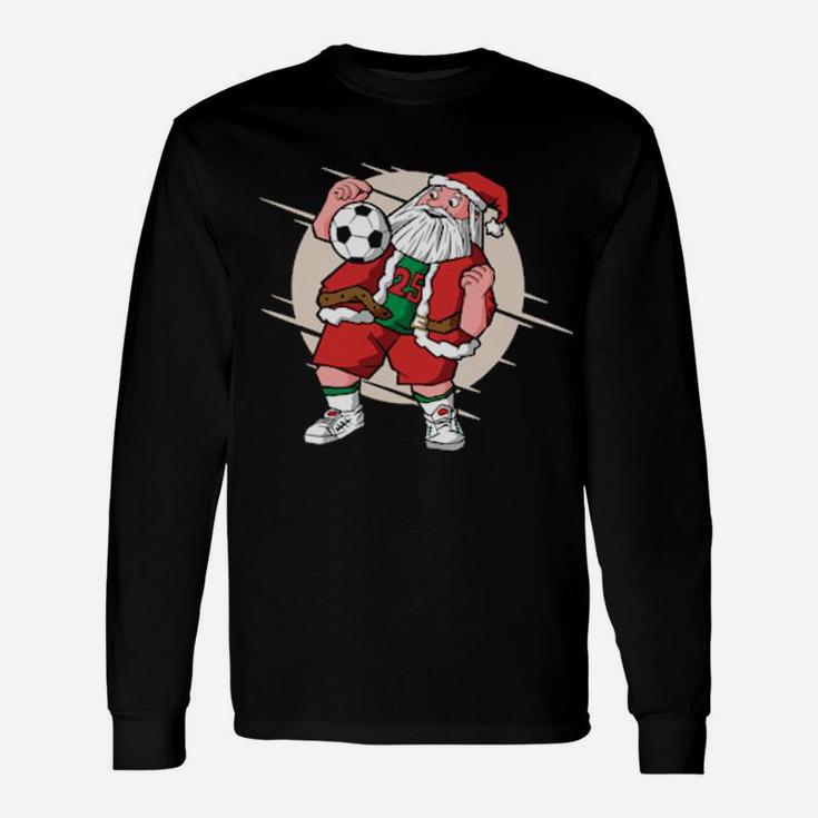 Santa Playing Football Long Sleeve T-Shirt