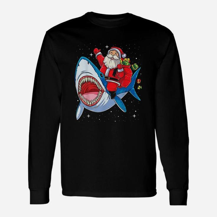 Santa Riding Shark Unisex Long Sleeve