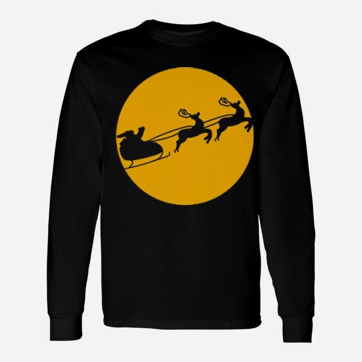 Santa With Sleigh And Reindeers Long Sleeve T-Shirt