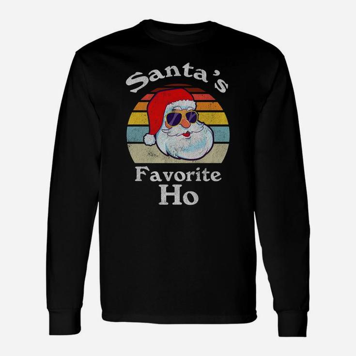 Santa's Favorite Ho Funny Christmas Retro Style Santa Claus Unisex Long Sleeve
