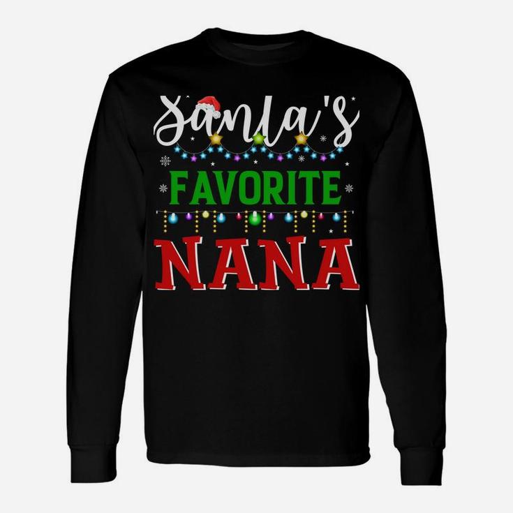 Santa's Favorite Nana Matching Family Christmas Pajamas Sweatshirt Unisex Long Sleeve
