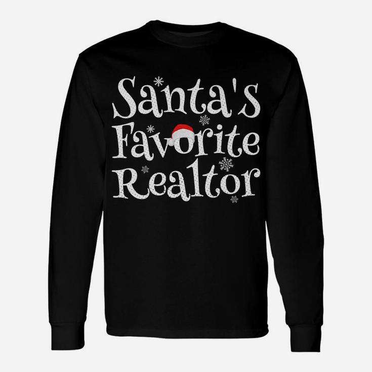 Santa's Favorite Realtor Christmas Mens Womens Funny Gift Unisex Long Sleeve
