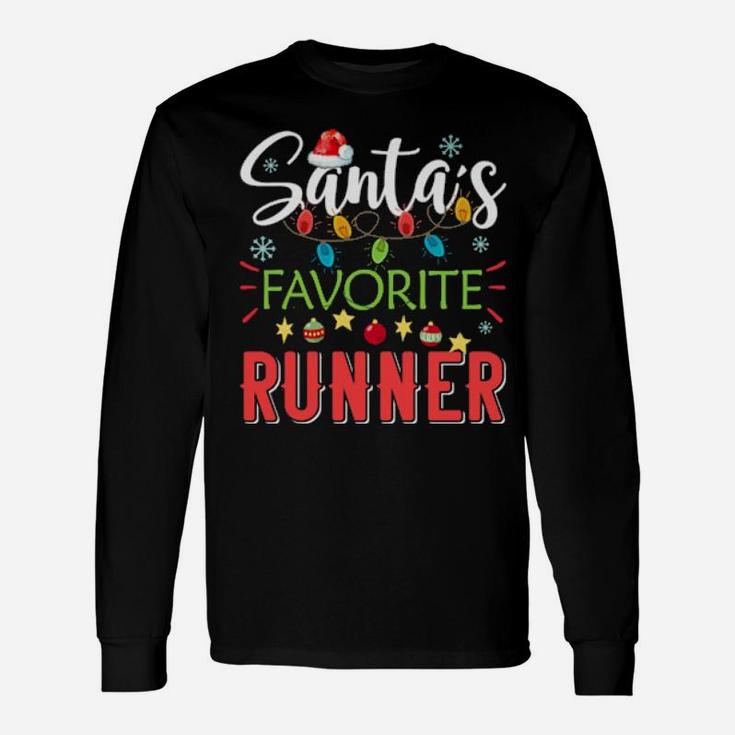 Santa's Favorite Runner Long Sleeve T-Shirt