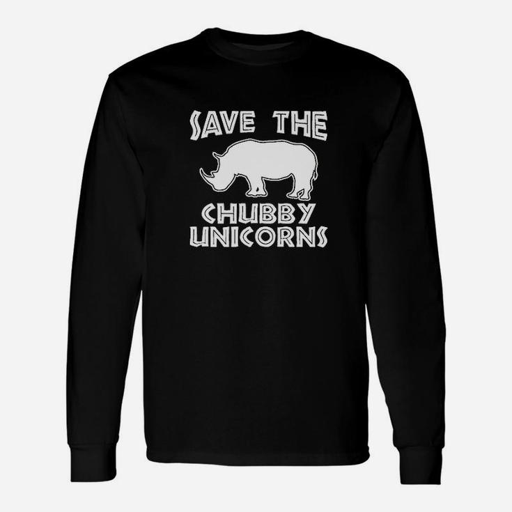 Save The Chubby Unicorns Funny Rhino Deluxe Soft Unisex Long Sleeve