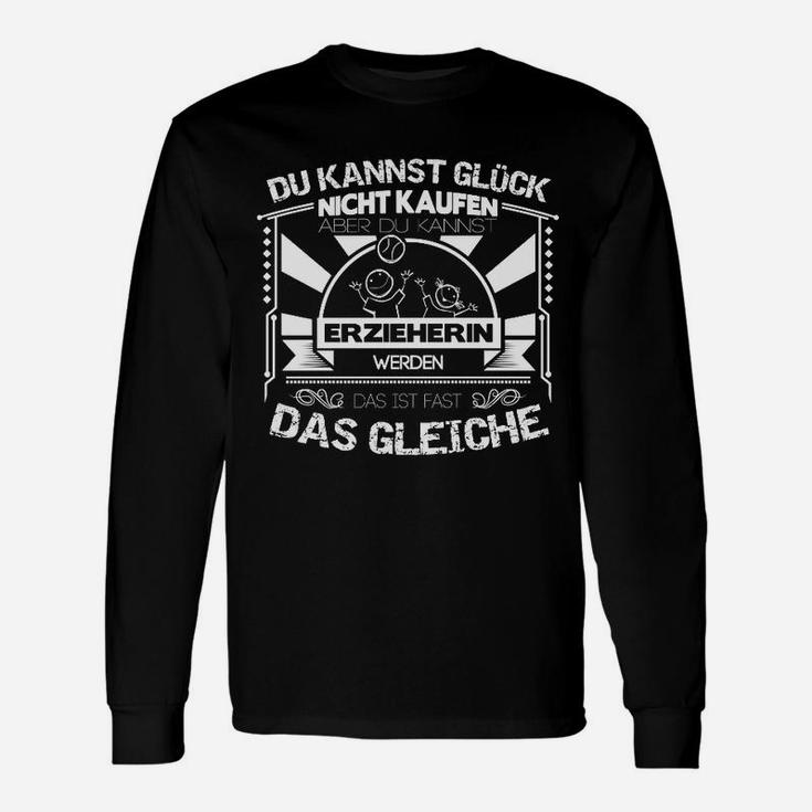 Schwarzes Herren-Langarmshirts, Lustiger Spruch für Erzieher, Witziges Design