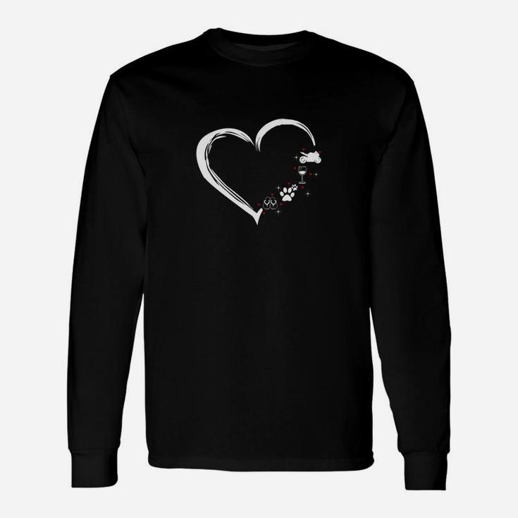 Schwarzes Langarmshirts mit Herzmotiv im Graffiti-Stil, Street Art Design