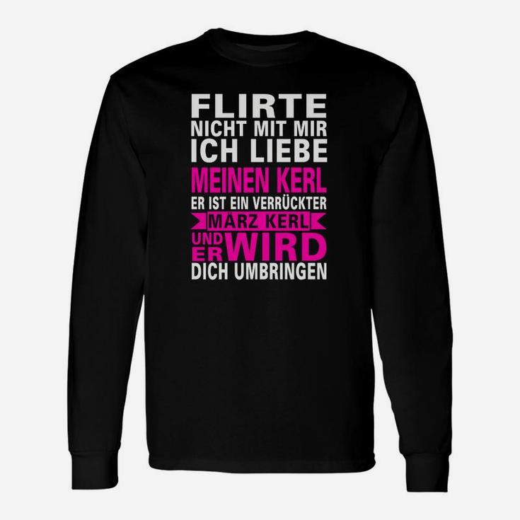 Schwarzes Langarmshirts mit Neon Warnhinweis & Liebeserklärung