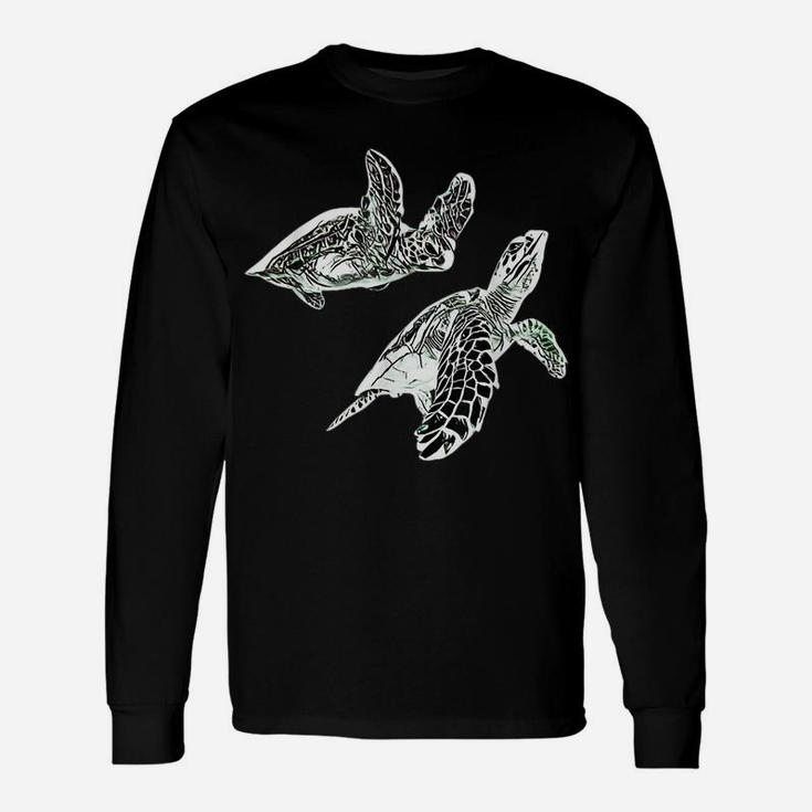 Sea Turtle Sea Animals Motif Ocean Turtles Colorful Design Unisex Long Sleeve