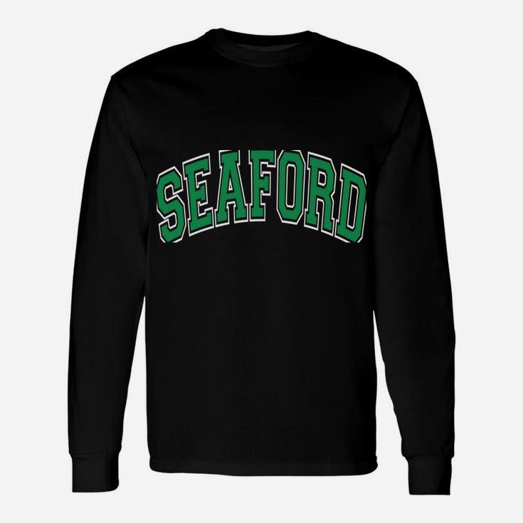 Seaford Ny Varsity Style Green Text Unisex Long Sleeve