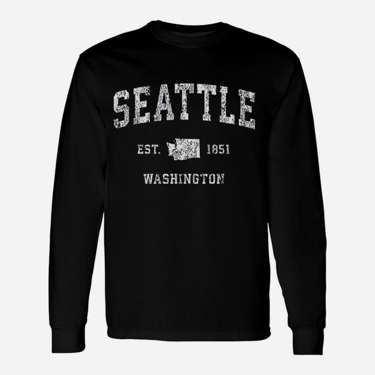 Seattle Washington Wa Vintage Athletic Sports Design Unisex Long Sleeve