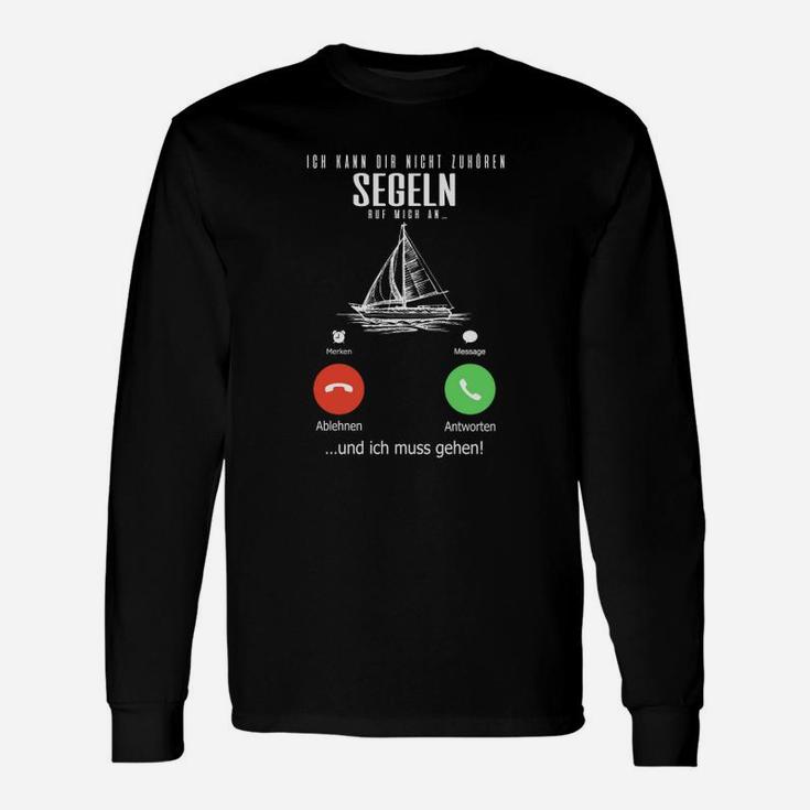 Segler Humor Langarmshirts: Anruf vom Wind – Für Segelbegeisterte