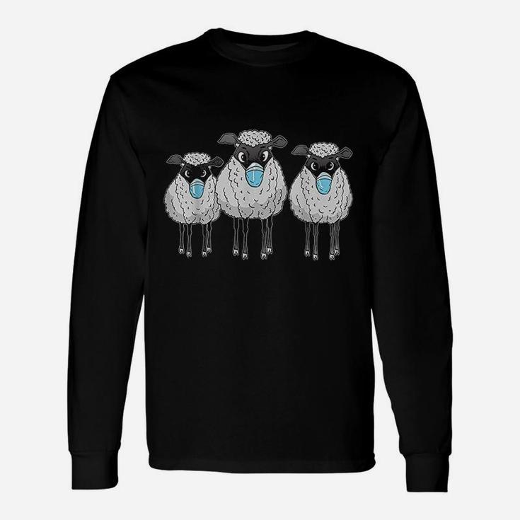 Sheep Wearing Face Funny Sheep Lover Gift Unisex Long Sleeve