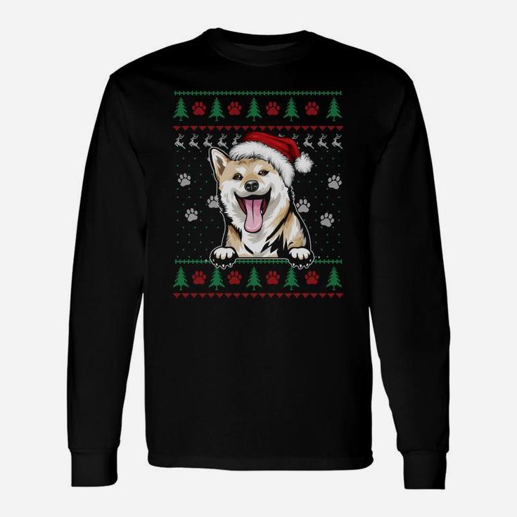 Shiba Inu Christmas Ugly Sweater Funny Dog Lover Xmas Gift Sweatshirt Unisex Long Sleeve