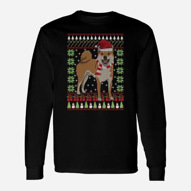 Shiba Inu Ugly Christmas Funny Holiday Dog Lover Xmas Gift Sweatshirt Unisex Long Sleeve