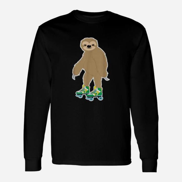 Skating Sloth On Skates Long Sleeve T-Shirt