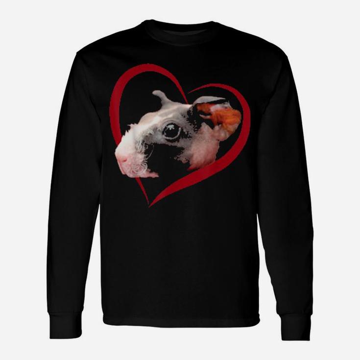 Skinny Guinea Pig Love Heart Valentines Day Long Sleeve T-Shirt