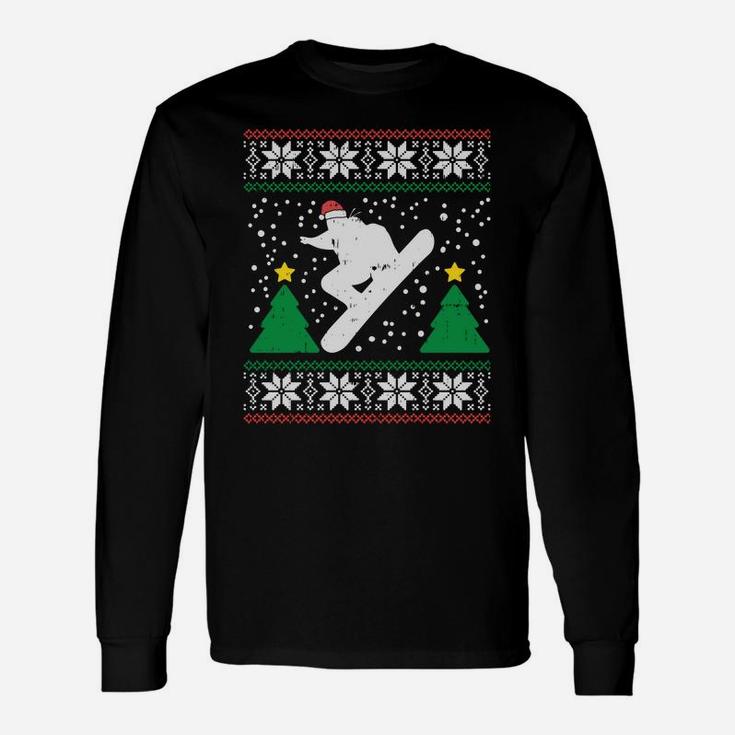 Snowboard Ugly Christmas Sweater Winter Sport Xmas Men Gift Sweatshirt Unisex Long Sleeve