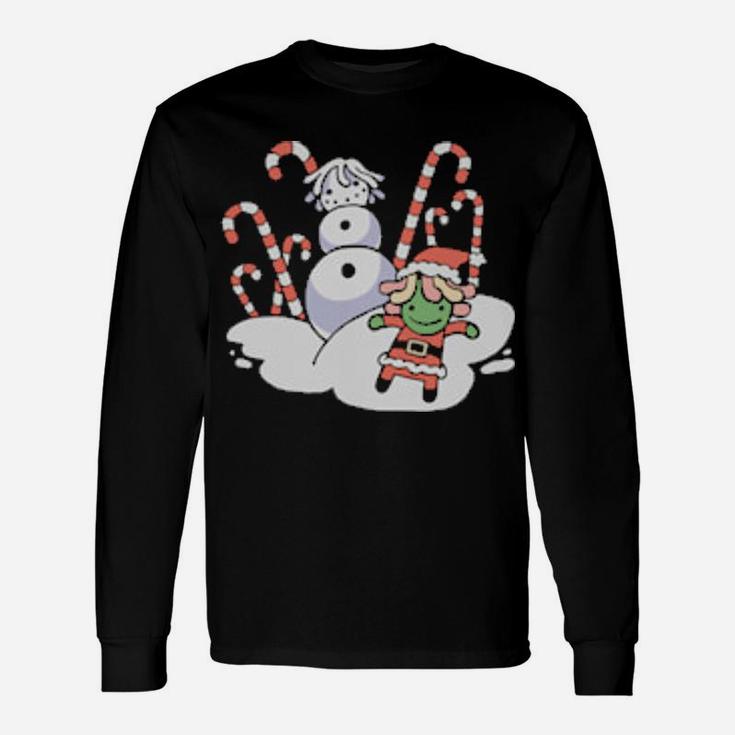 Snowman And Santa Long Sleeve T-Shirt