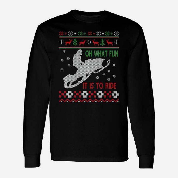 Snowmobile Christmas Sweatshirt Fun Santa Xmas Gift Unisex Long Sleeve
