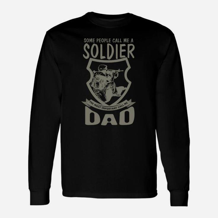 Soldaten-Vater Stolz Langarmshirts, Bevorzuge den Titel Papa