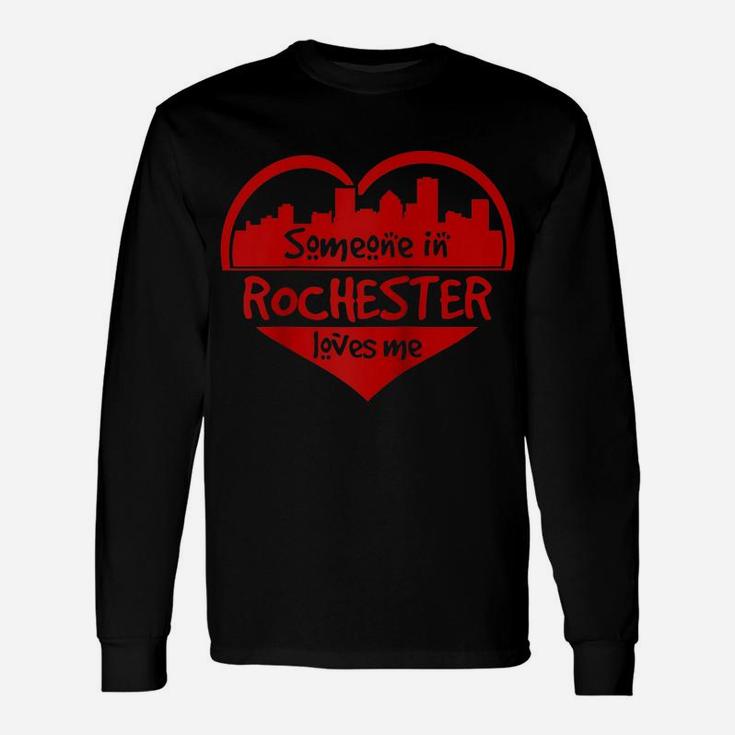 Someone In Rochester Loves Me Rochester Ny Skyline Heart Raglan Baseball Tee Unisex Long Sleeve