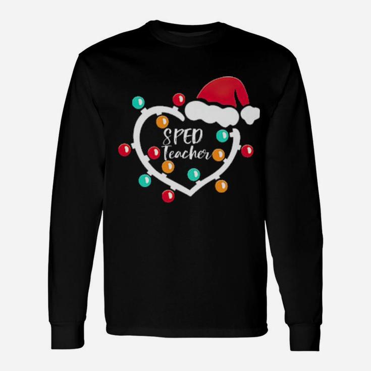 Sped Teacher Santa Heart Long Sleeve T-Shirt