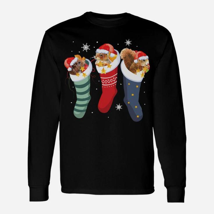 Squirrel Socks Funny Cute Pet Christmas Xmas Sweatshirt Unisex Long Sleeve