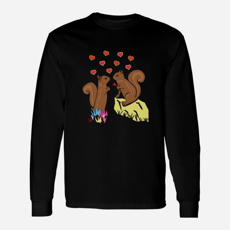 Squirrel Valentine Simple Long Sleeve T-Shirt
