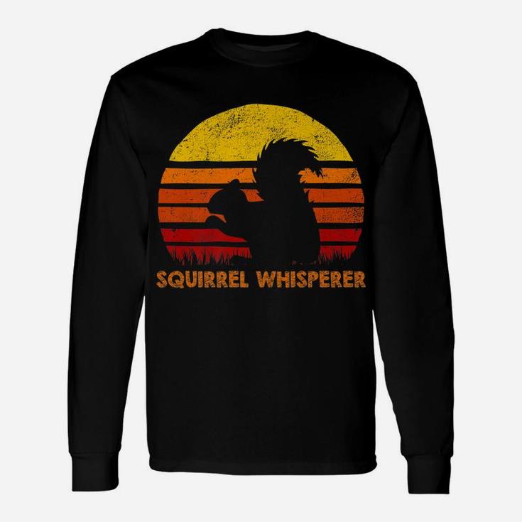 Squirrel Whisperer Retro Sunset Silhouette Vintage Safari Unisex Long Sleeve