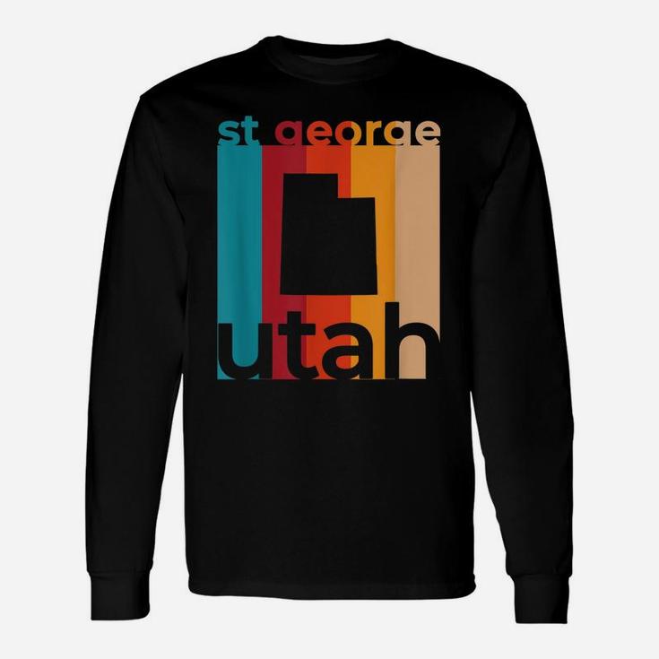 St George Utah Vintage Ut Retro Repeat Cutout Unisex Long Sleeve