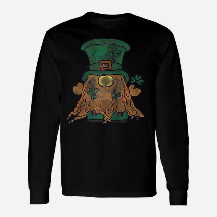 St Pat Gnome Clover Hat St Patrick's Day Irish Love Gnome Raglan Baseball Tee Unisex Long Sleeve
