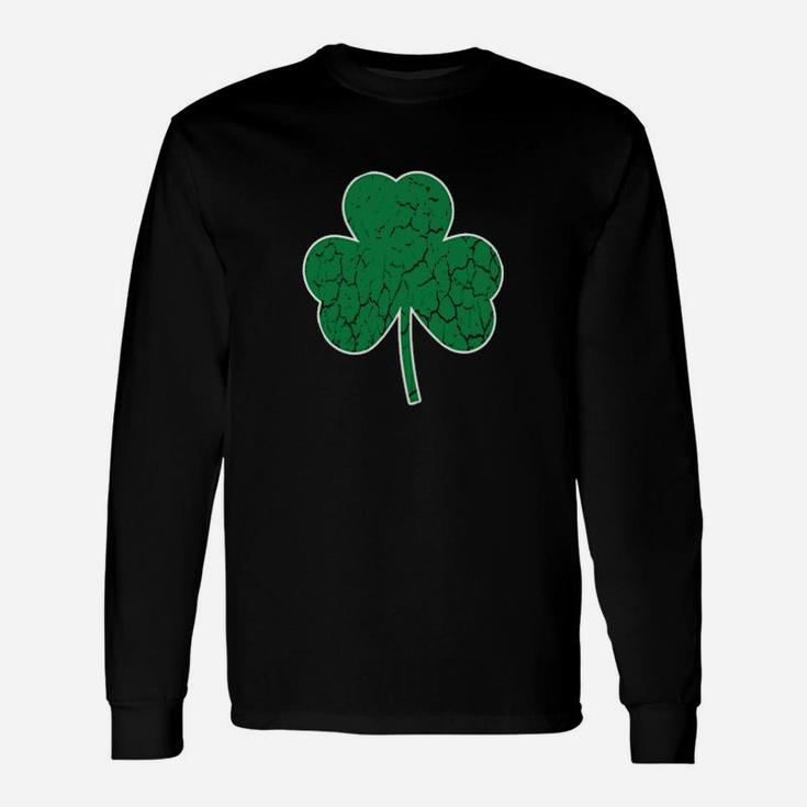 St Patricks Day Distress Irish Shamrock Lucky Leaf Clover Long Sleeve T-Shirt