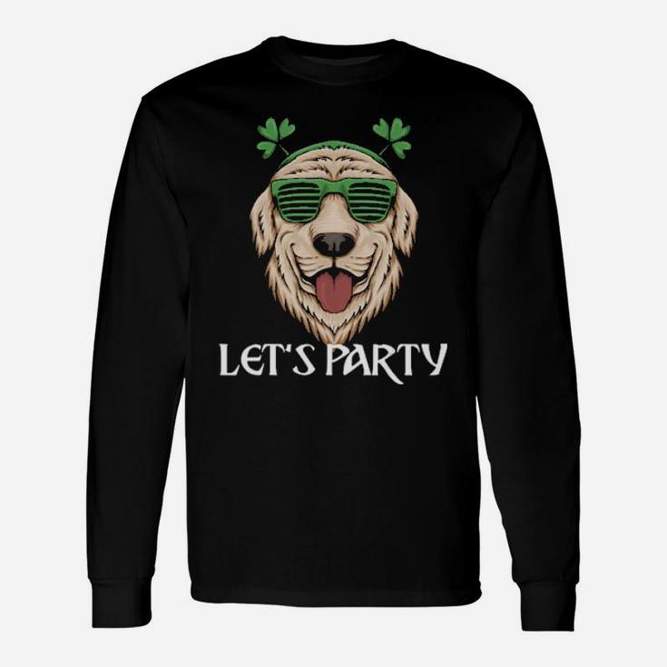 St Patricks Day Dog Irish Golden Retriever Sunglasses Long Sleeve T-Shirt