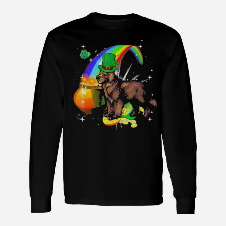 St Patricks Day Newfoundland Dog Irish Long Sleeve T-Shirt