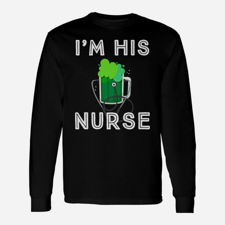 St Patricks Day Nurse Shirt Green Irish Clover Lucky Nurse Unisex Long Sleeve