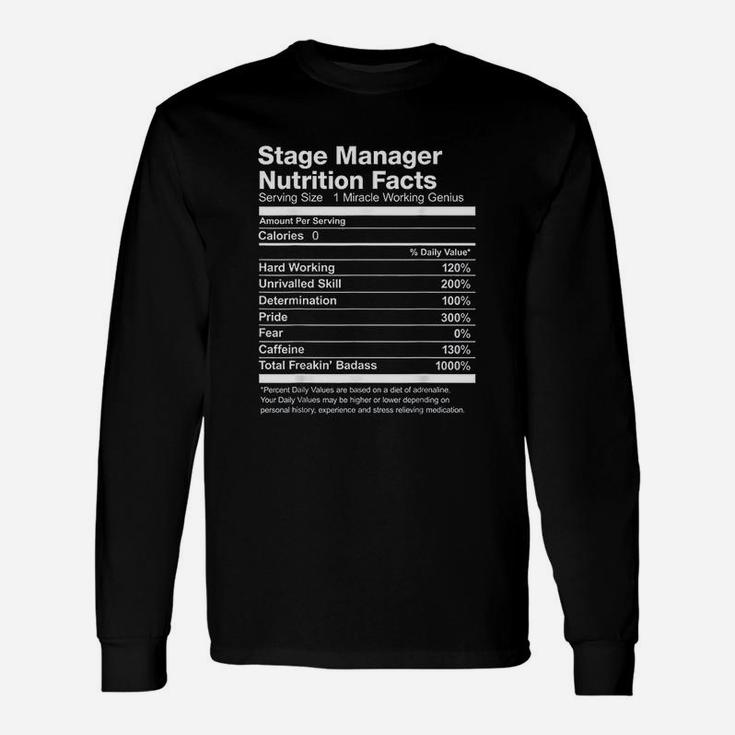 Stage Manager Nutrition Facts Unisex Long Sleeve