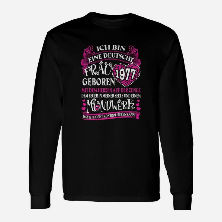 Stolz Deutsche 1977 Langarmshirts, Personalisiertes Geburtsjahr mit Spruch