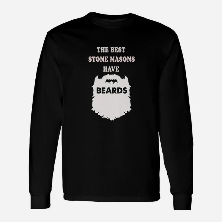 Stone Mason Beards Mustaches Block Cement Masonry Long Sleeve T-Shirt