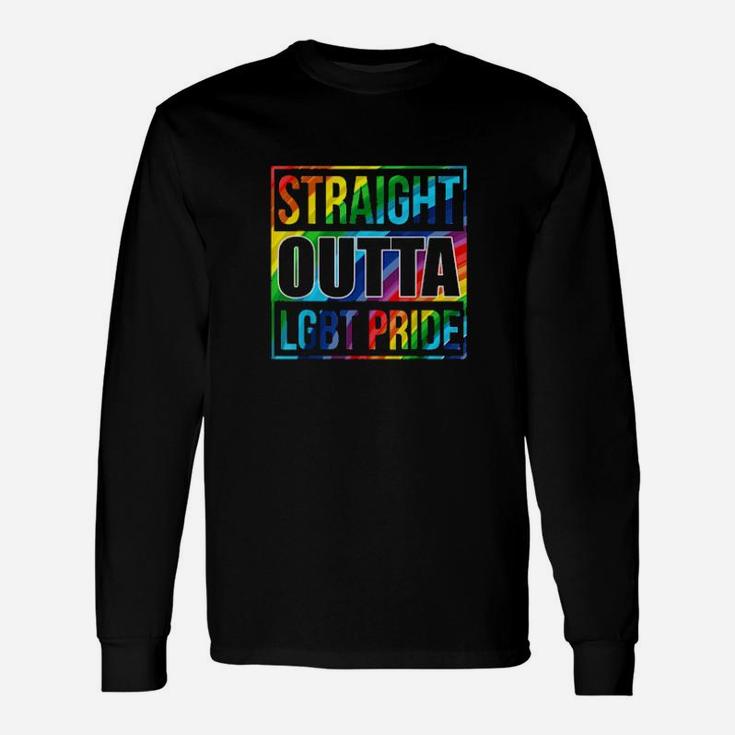 Straight Outta Lgbt Pride Lgbtq Rainbow Flag Pride Long Sleeve T-Shirt