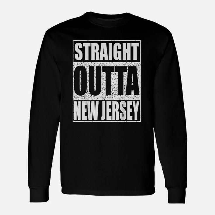Straight Outta New Jersey Patriotic New Jersey State Long Sleeve T-Shirt