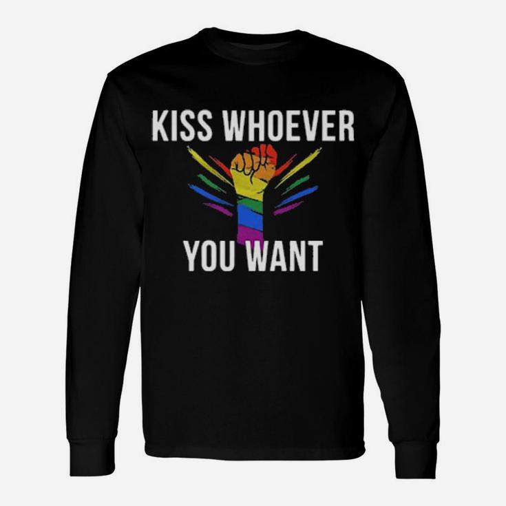 Strong Hand Lgbt Kiss Whoever You Want Long Sleeve T-Shirt