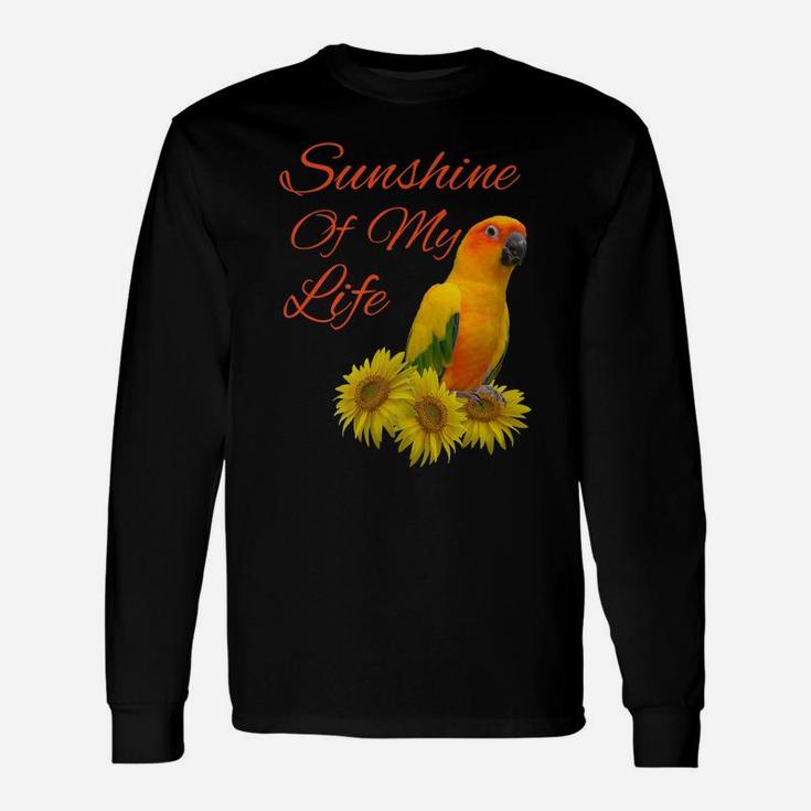 Sun Conure Parrot Sunshine Sunflower Premium T-Shirt Unisex Long Sleeve