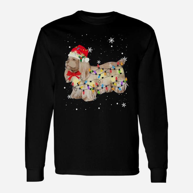 Sussex Spaniel Dog Christmas Light Xmas Mom Dad Gifts Unisex Long Sleeve