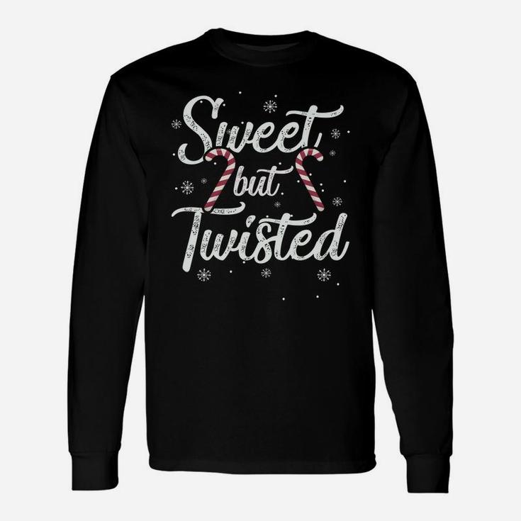Sweet But Twisted Funny Candy Cane Christmas Mens Unisex Long Sleeve